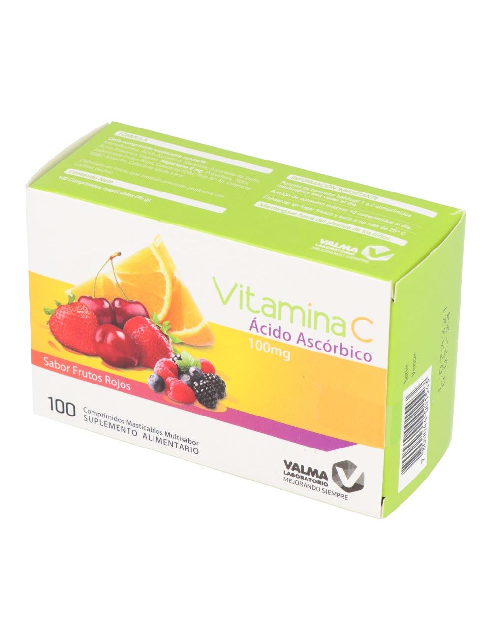 ACIDO ASCORBICO VITAMINA C 100 MG 100 COMPRIMIDOS VALMA