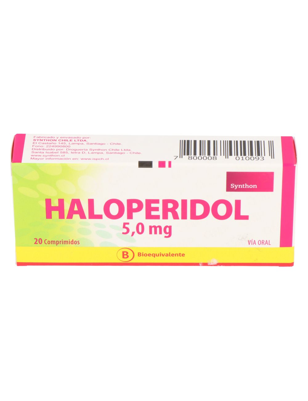 HALOPERIDOL 5 MG 20 COMPRIMIDOS BIOEQUIVALENTE SYNTHON CENABAST