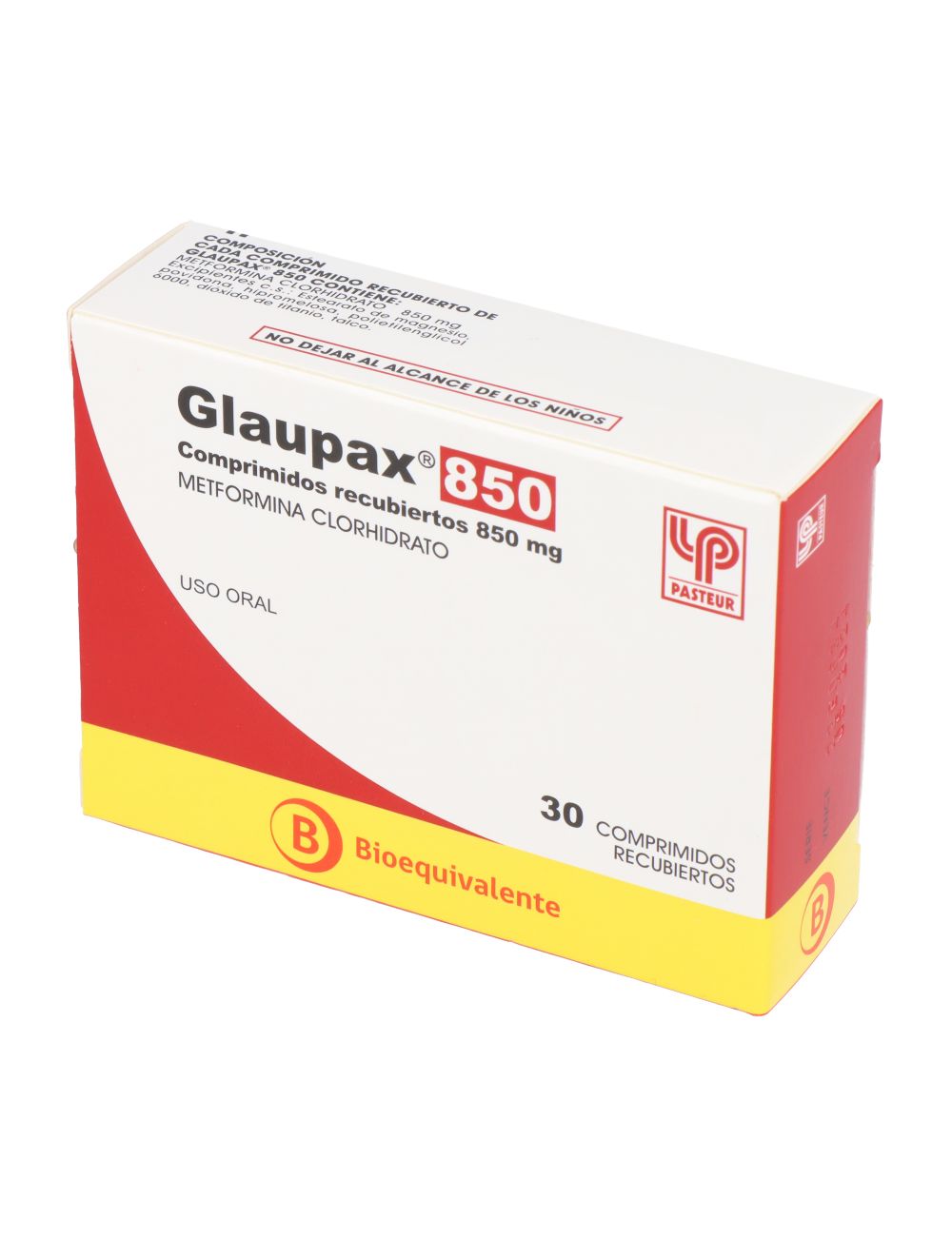 METFORMINA GLAUPAX 850MG 30COMPRIMIDOS RECUBIERTOS BIOEQUIVALENTE LAB