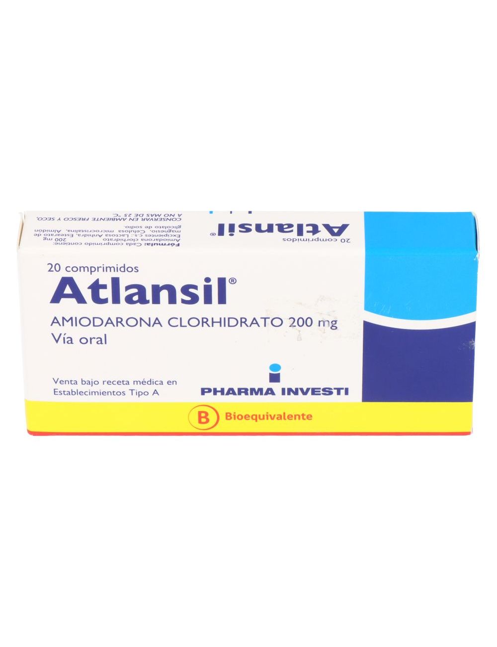 AMIODARONA ATLANSIL 200 MG 20 COMPRIMIDOS BIOEQUIVALENTE PHARMA INVESTI