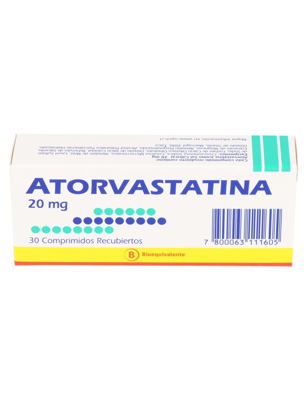 ATORVASTATINA 20 MG 30 COMPRIMIDOS RECUBIERTOS BIOEQUIVALENTE MINTLAB