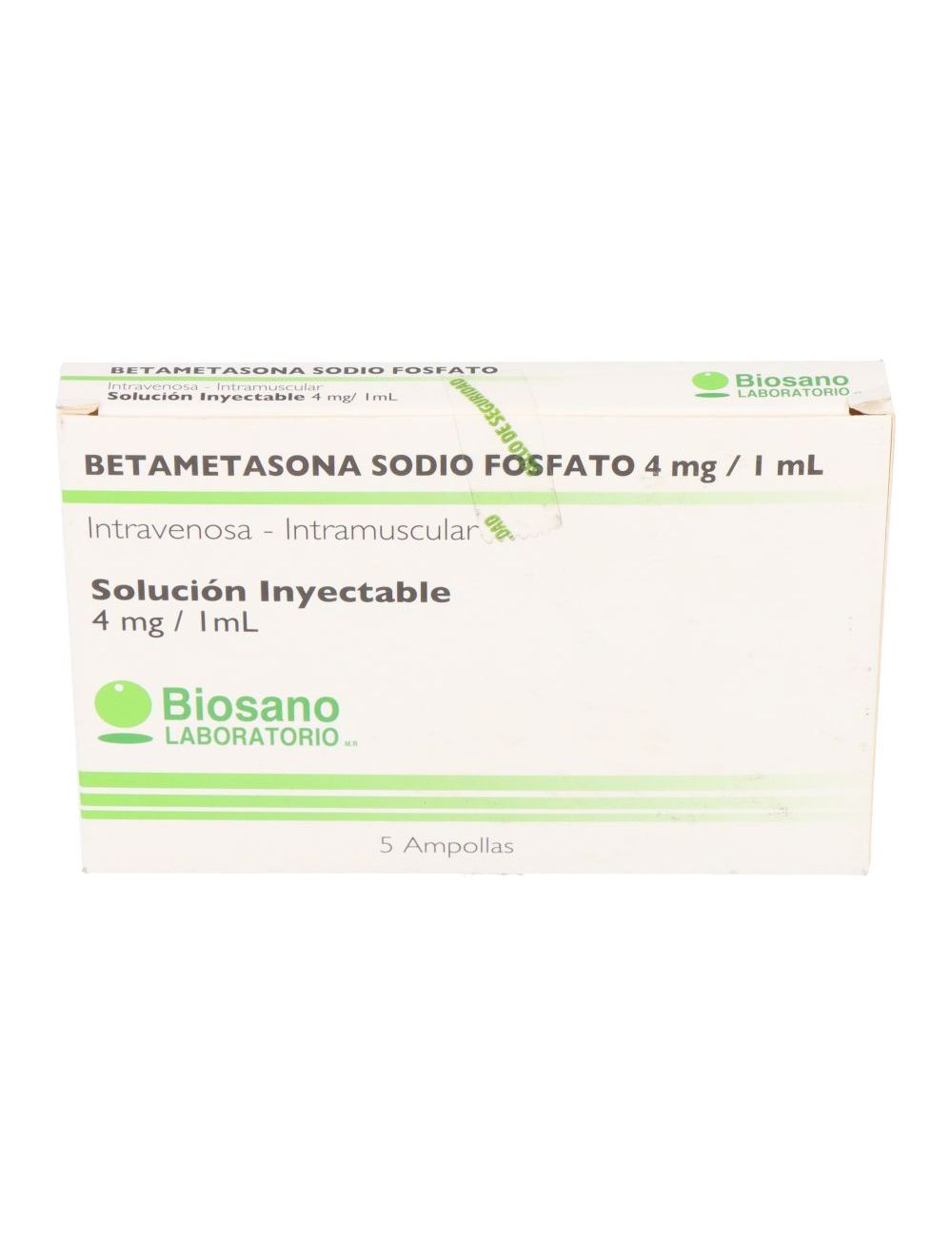 BETAMETASONA 4 MG/ML 5 AMPOLLAS SOLUCION INYECTABLE BIOSANO