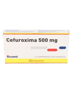 CEFUROXIMA 500 MG 14 COMPRIMIDOS RECUBIERTOS BIOEQUIVALENTE LAB. ASCEND