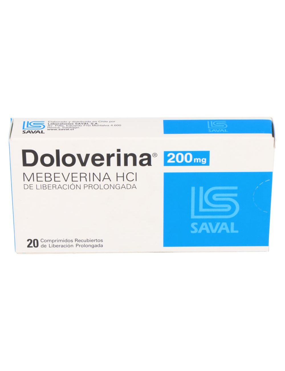 DOLOVERINA MEBEVERINA HCL 200 MG 20 COMPRIMIDOS DE LIBERACIÓN PROLONGADA LAB. SAVAL