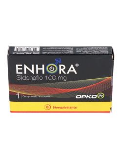 SILDENAFILO ENHORA 100 MG 1 COMPRIMIDOS RECUBIERTOS BIOEQUIVALENTE LAB. OPKO