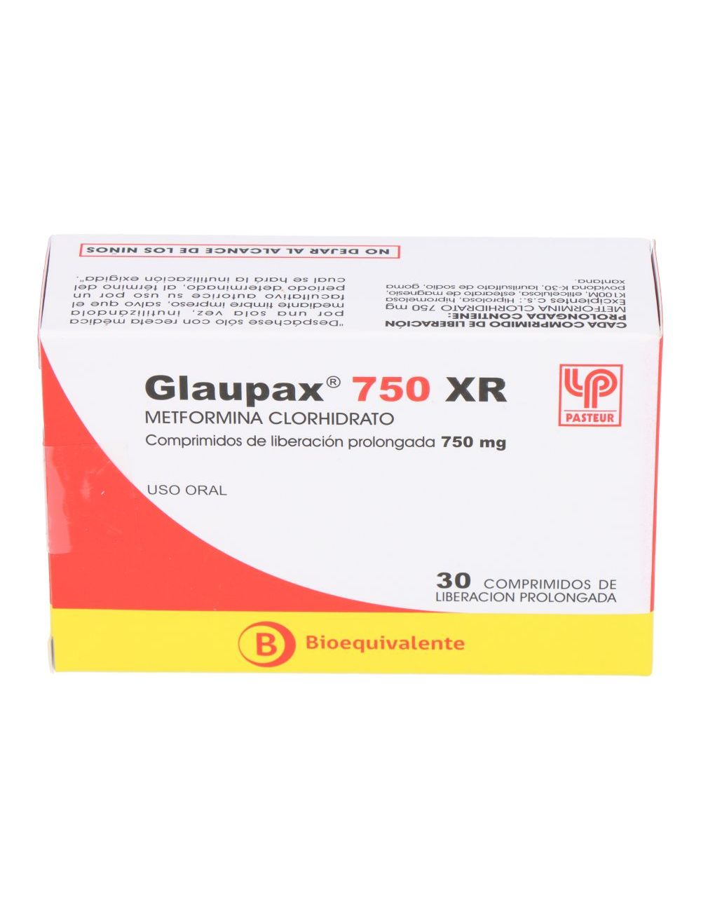 Precio Glaupax XR 750 mg 30 Comprimidos | Farmalisto CL