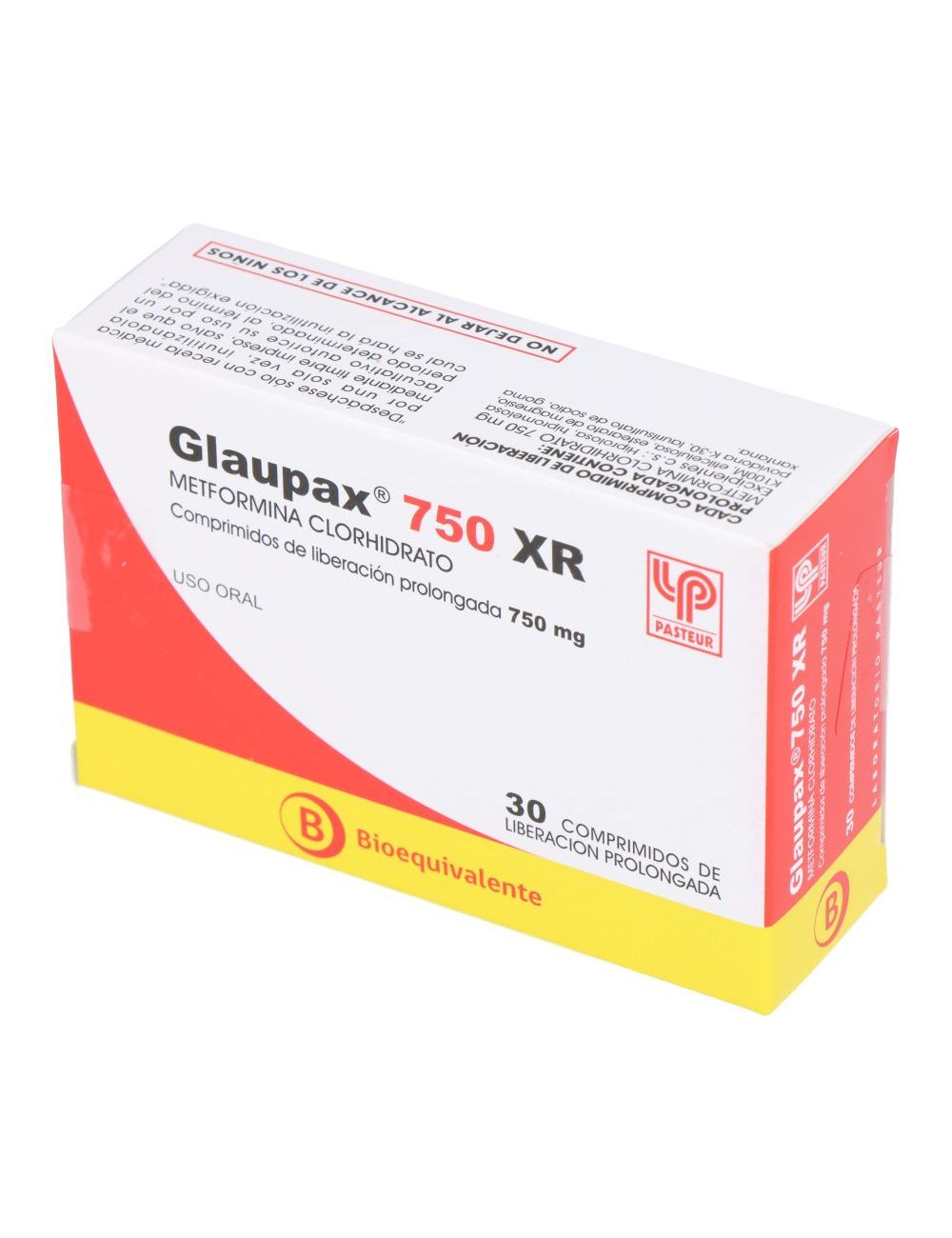 METFORMINA CLORHIDRATO GLAUPAX XR 750 MG 30 COMPRIMIDOS DE LIBERACIÓN ...