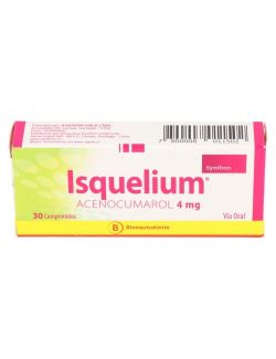 ACENOCUMAROL ISQUELIUM 4 MG 30 COMPRIMIDOS BIOEQUIVALENTE SYNTHON