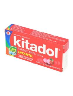 KITADOL INFANTIL PARACETAMOL 160 MG 16 COMPRIMIDOS MASTICABLES LAB. CHILE