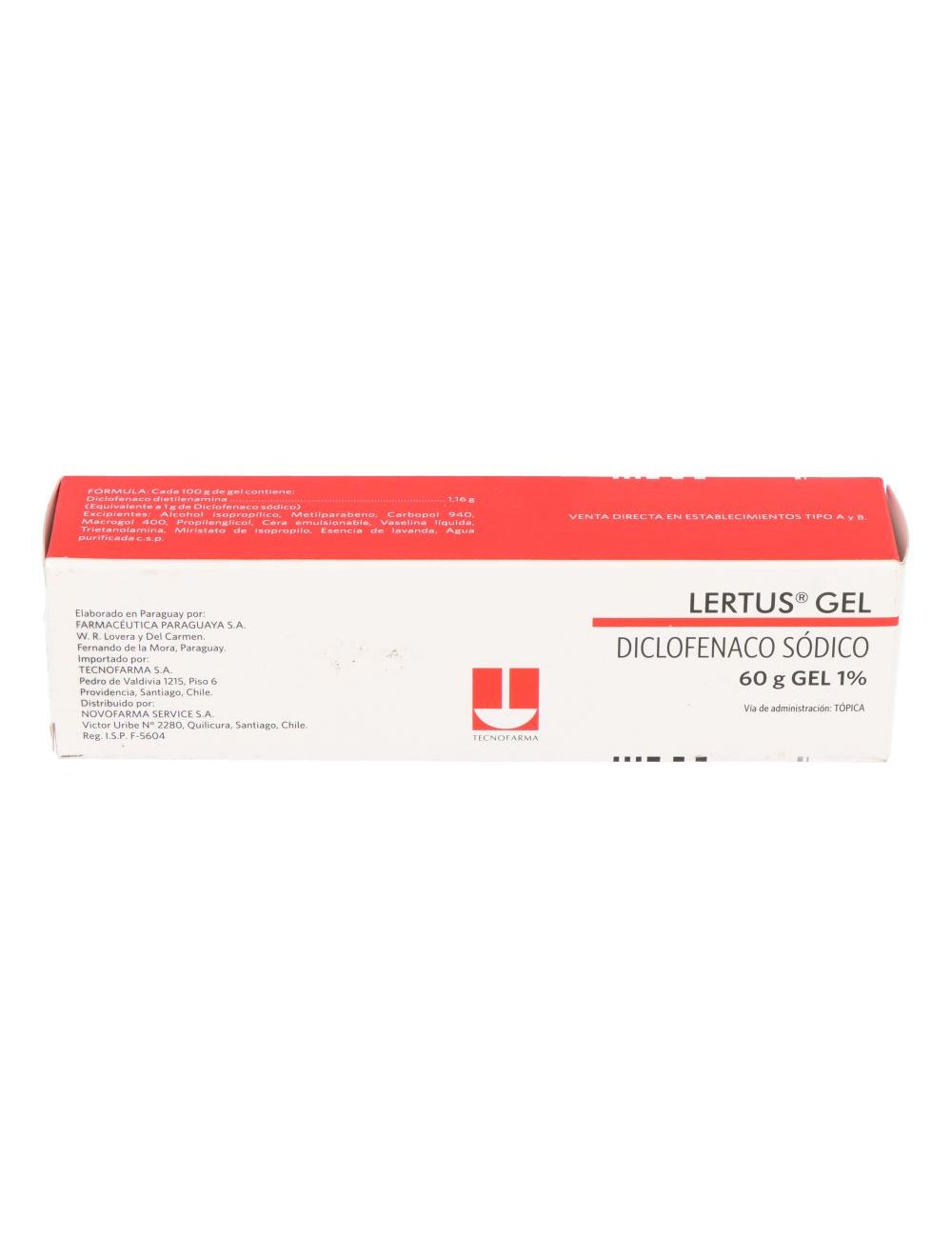 LERTUS GEL  DICLOFENACO SÓDICO 1%  TÓPICO 60 GR LAB. TECNOFARMA.