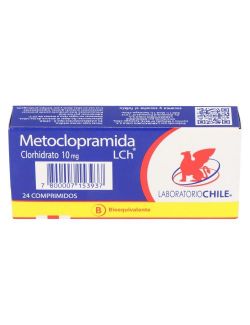 METOCLOPRAMIDA CLORHIDRATO 10 MG 24 COMPRIMIDOS BIOEQUIVALENTE LAB. CHILE