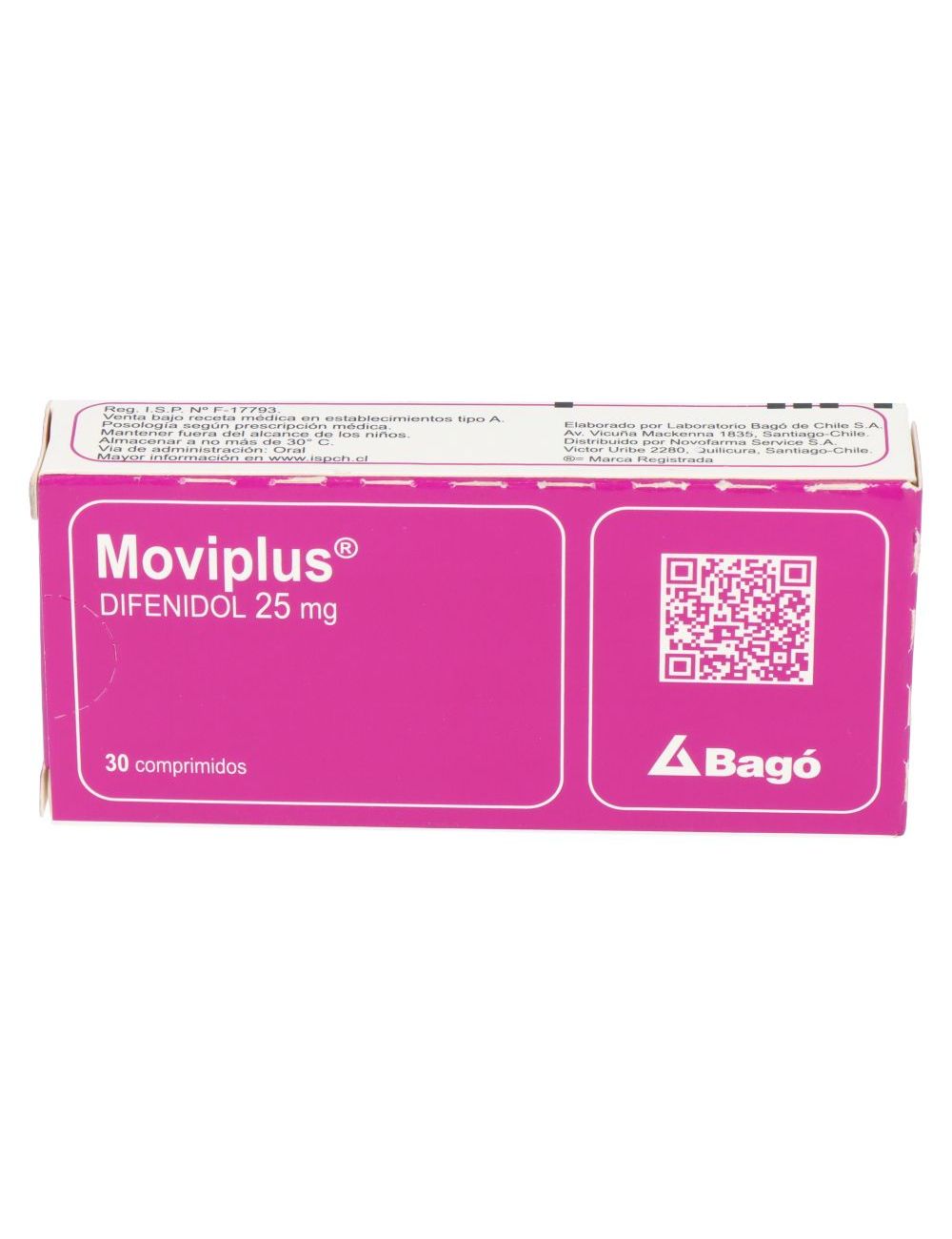 MOVIPLUS 25MG DIFENIDOL X 30COM. LABORATORIO BAGO