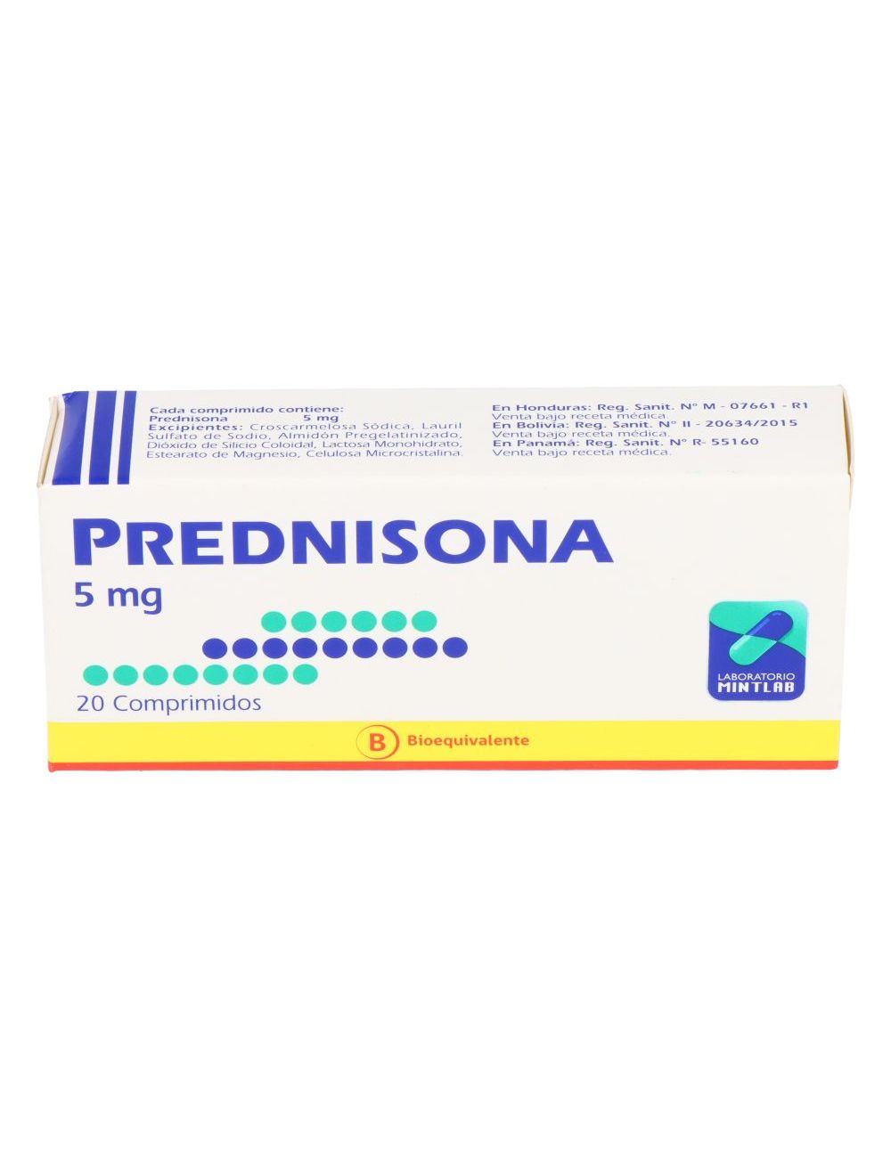 PREDNISONA 5MG 20 COMPRIMIDOS BIOEQUIVALENTE MINTLAB.