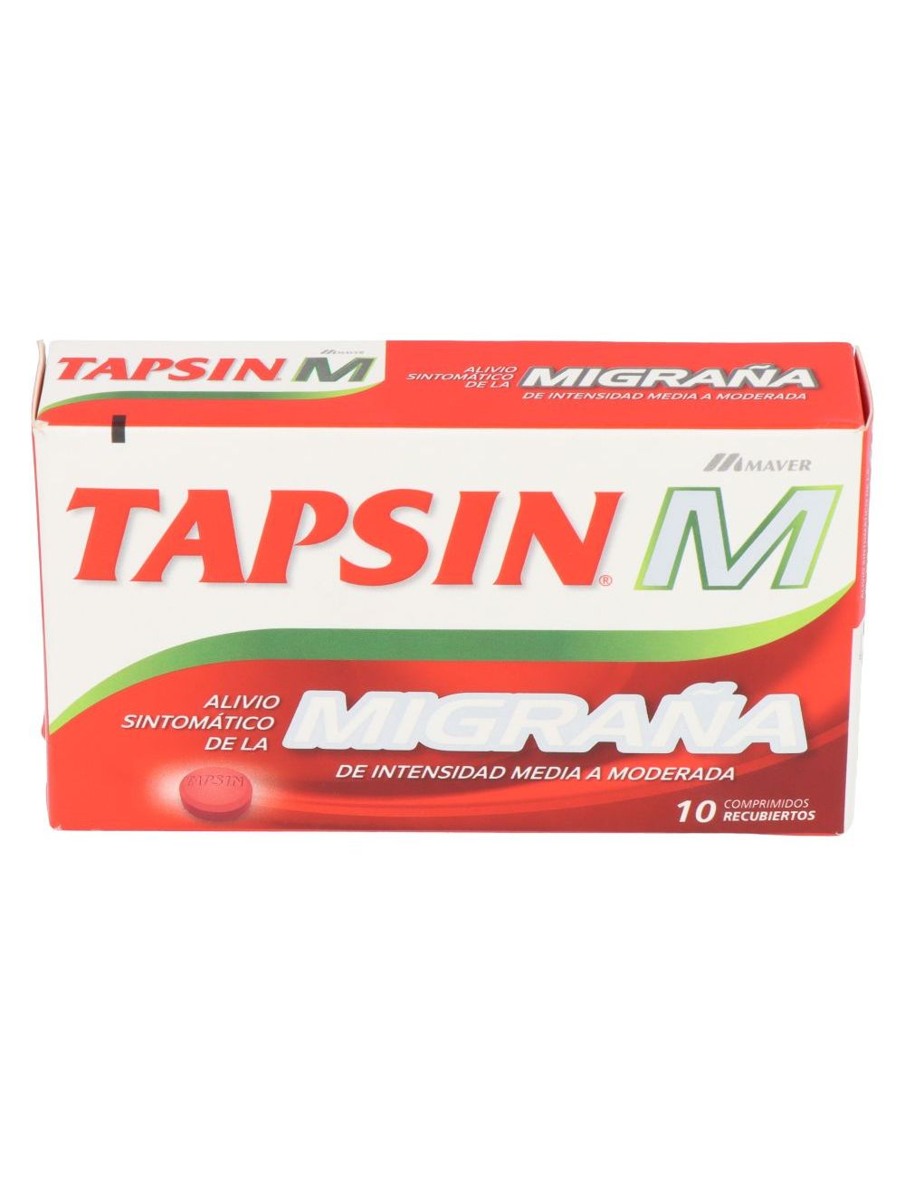 TAPSIN M MIGRAÑA 10 COMPRIMIDOS RECUBIERTOS PARACETAMOL CAFEÍNA ACIDO ACETISALICILICO MAVER