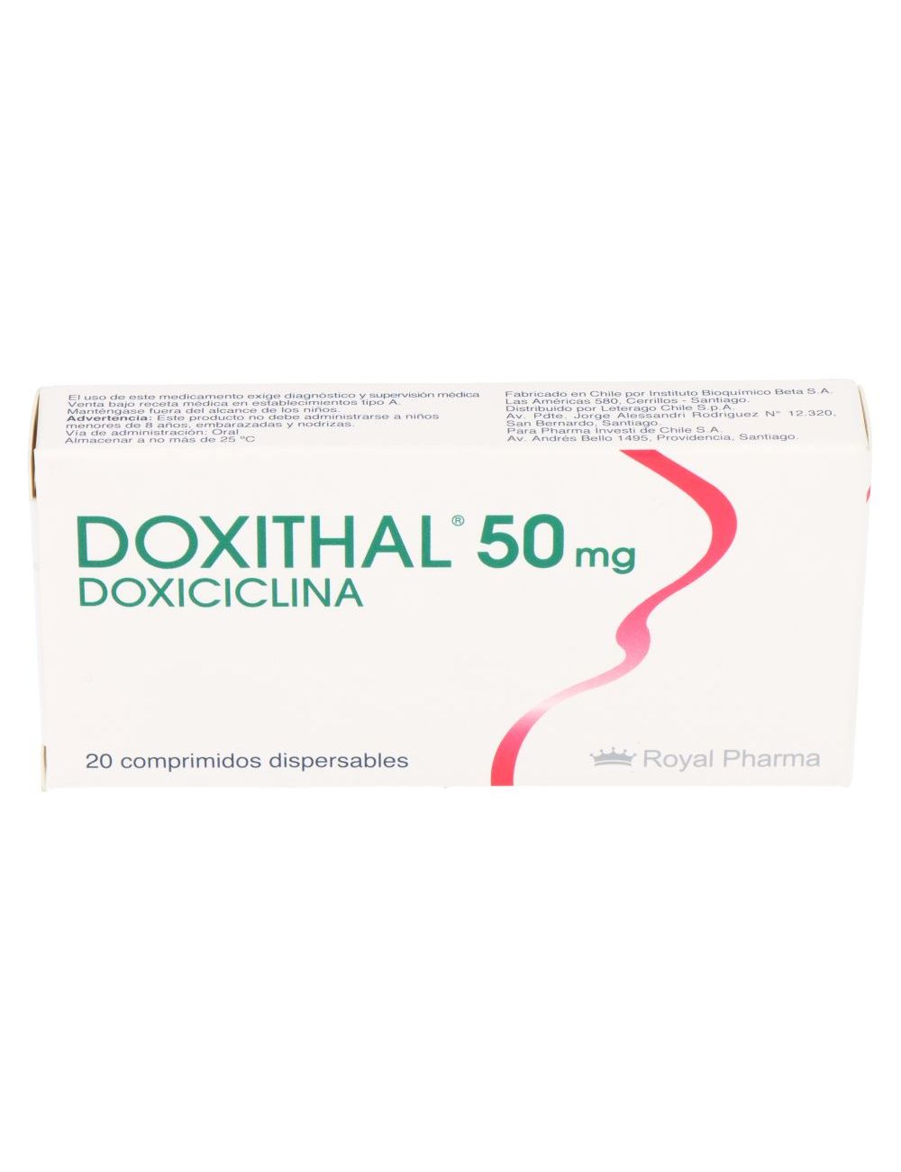 DOXITHAL DOXICICLINA  50 MG 20 COMPRIMIDOS DISPERSABLES LAB.ROYAL PHARMA