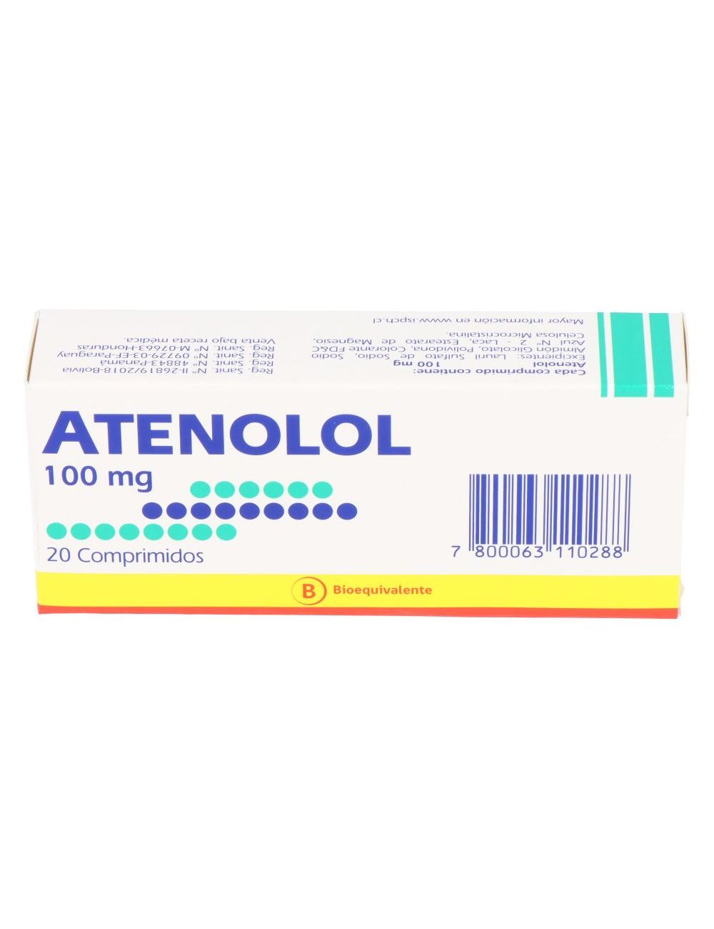 ATENOLOL 100 MG 20 COMPRIMIDOS BIOEQUIVALENTE LAB.MINTLAB