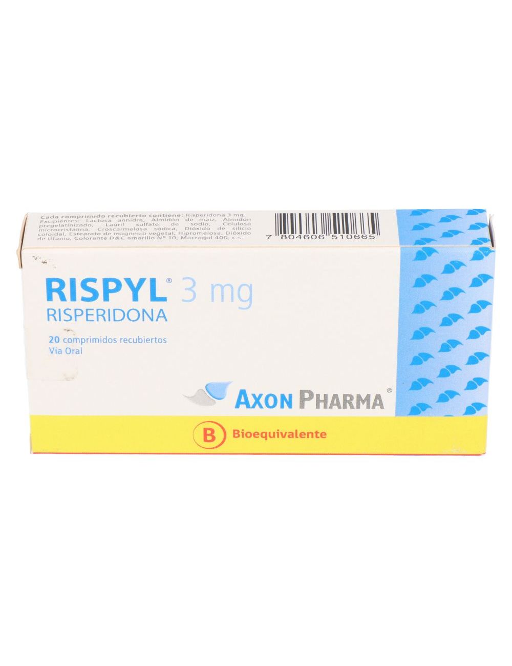 RISPERIDONA RISPYL 3 MG 20 COMPRIMIDOS BIOEQUIVALENTE AXON PHARMA