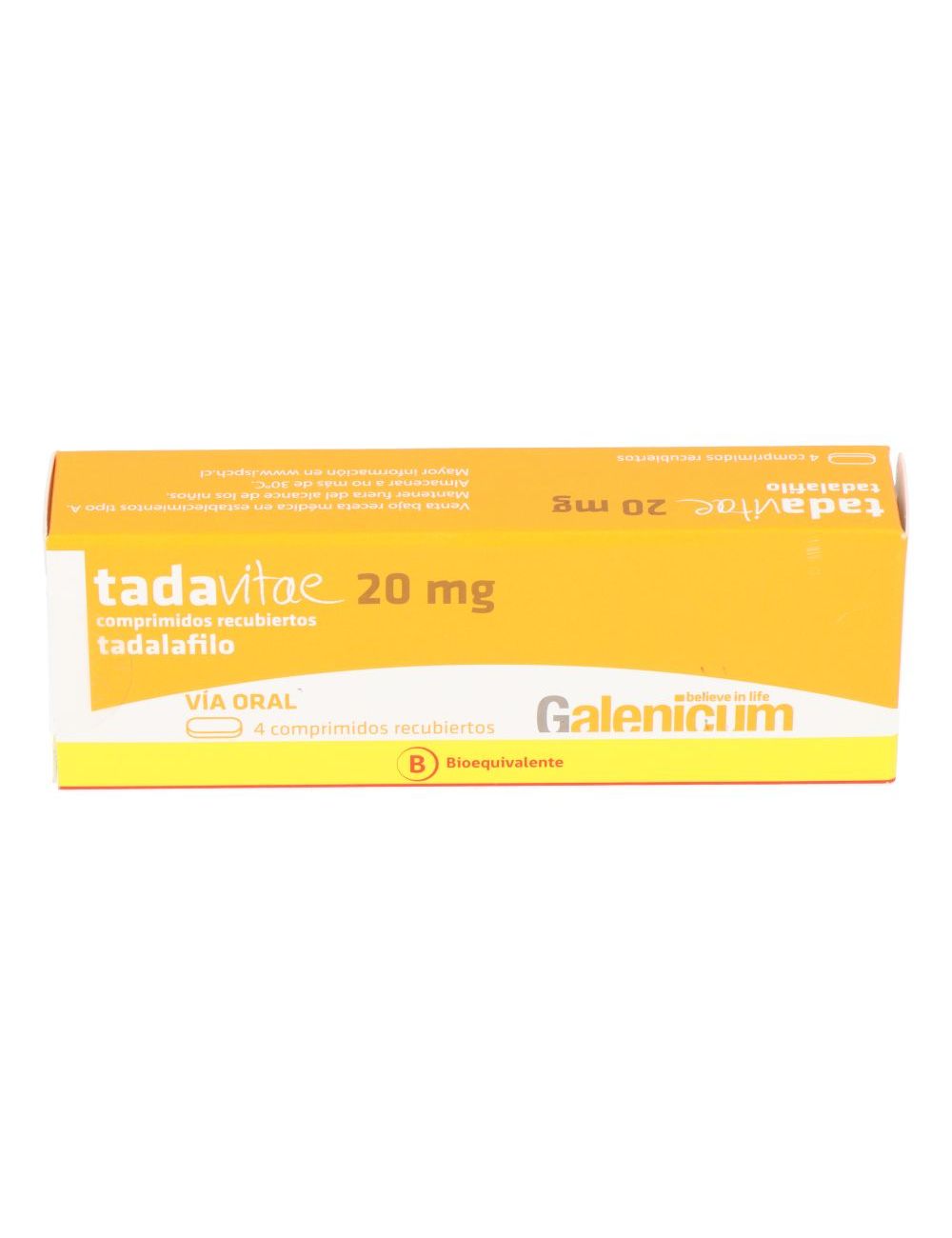 TODAVITAE TADALAFILO 20 MG 4 COMPRIMIDOS RECUBIERTOS BIOEQUIVALENTE  LAB.GALENICUM