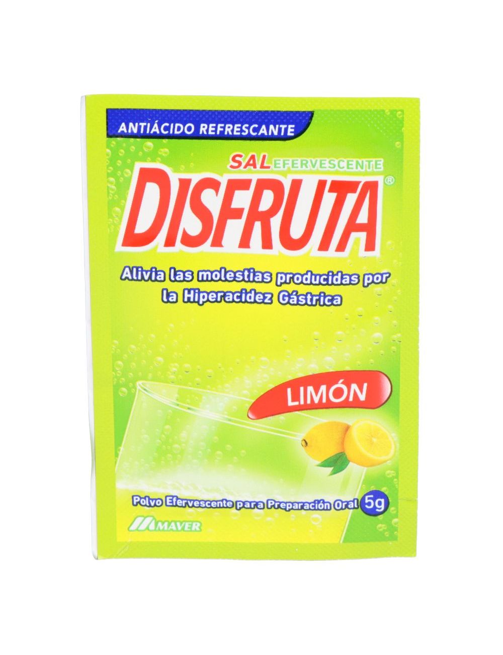 DISFRUTA SABOR LIMÓN POLVO EFERVESCENTE 1 SOBRE