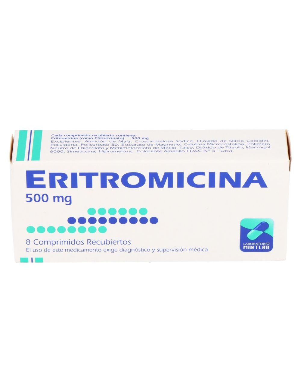 Precio Eritromicina 500 mg 8 Comprimidos | Farmalisto CL