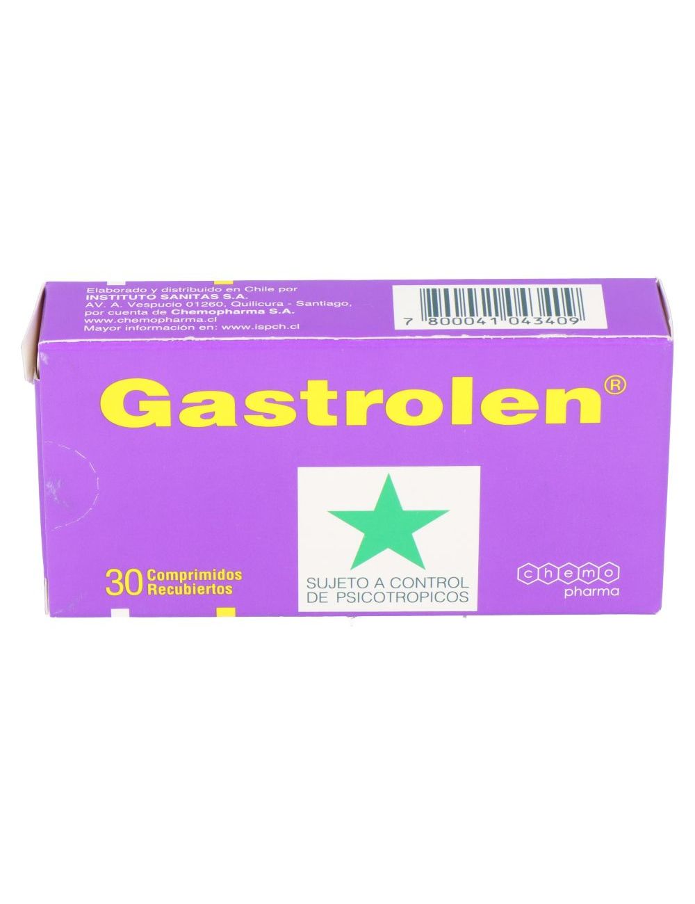 GASTROLEN CLORDIAZEPOXIDO  5 MG 30 COMPRIMIDOS RECUBIERTO LAB. CHERMA PHARMA