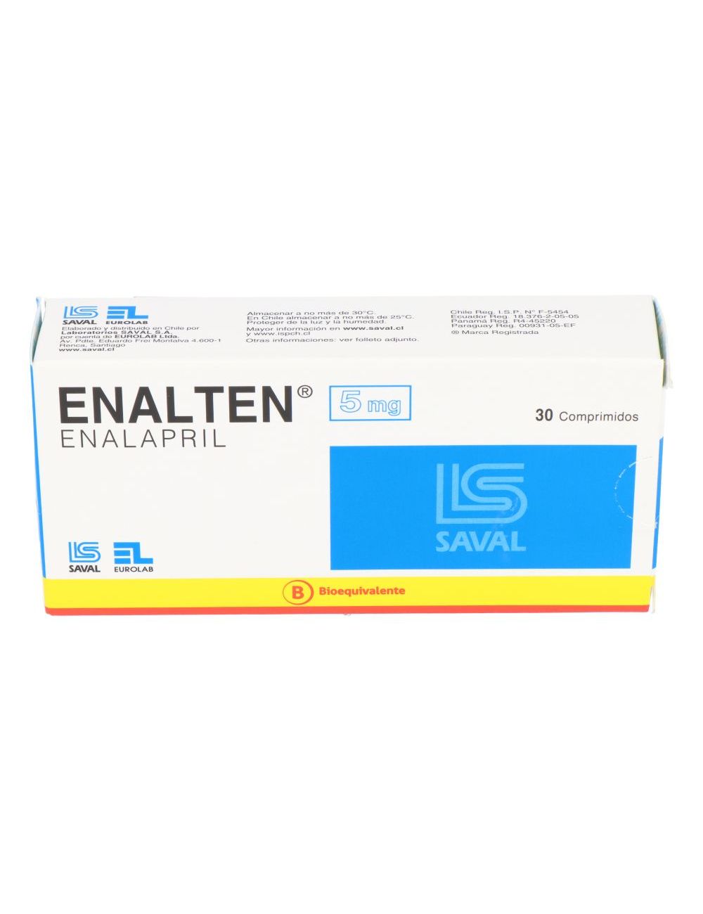 Enalten 5mg Enalapril 30 Comprimidos Labsaval