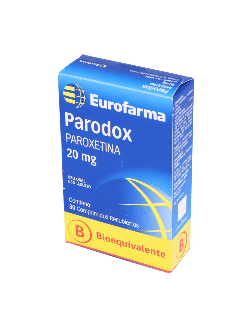 PAROXETINA PARODOX 20 MG 30 COMPRIMIDOS RECUBIERTOS BIOEQUIVALENTE ...