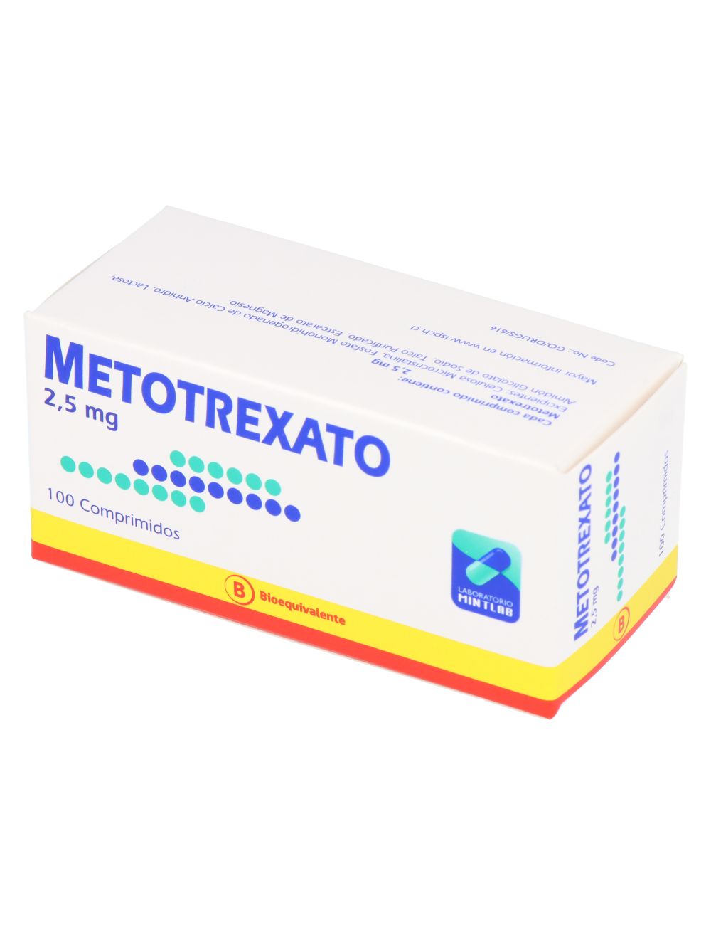 METOTREXATO 2.5MG 100 COMPRIMIDOS BIOEQUIVALENTE MINTLAB