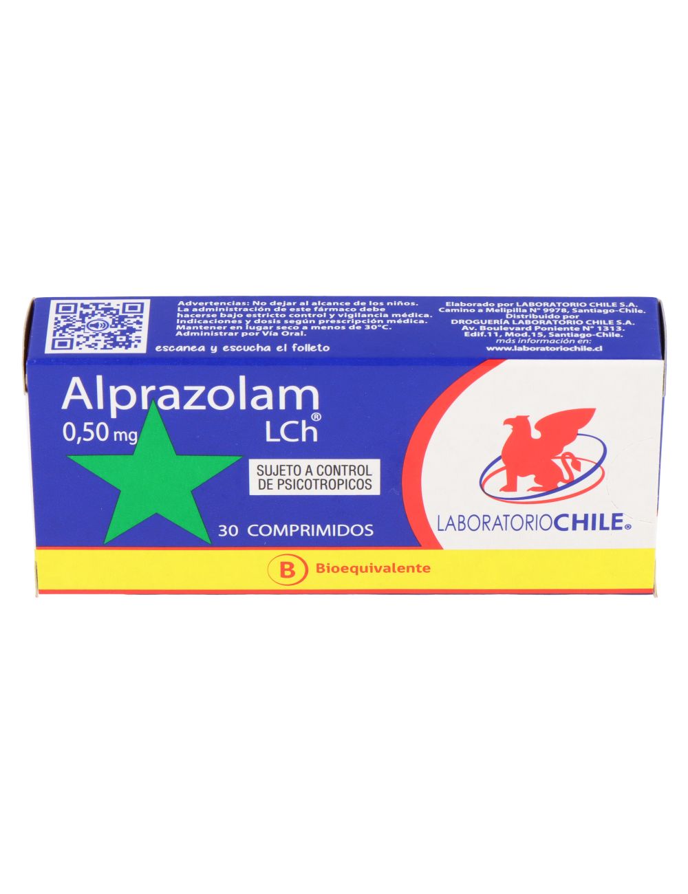 Precio Alprazolam  mg 30 Comprimidos | Farmalisto CL