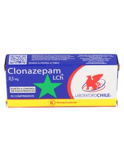 CLONAZEPAM 0.5 MG 30 COMPRIMIDOS BIOEQUIVALENTE LABORATORIO CHILE