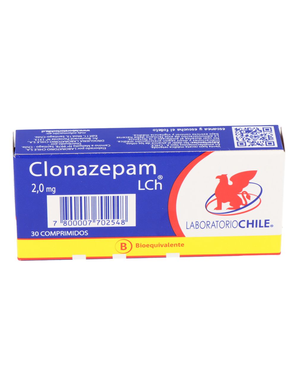 Precio Clonazepam 2 Mg 30 Comprimidos | Farmalisto CL