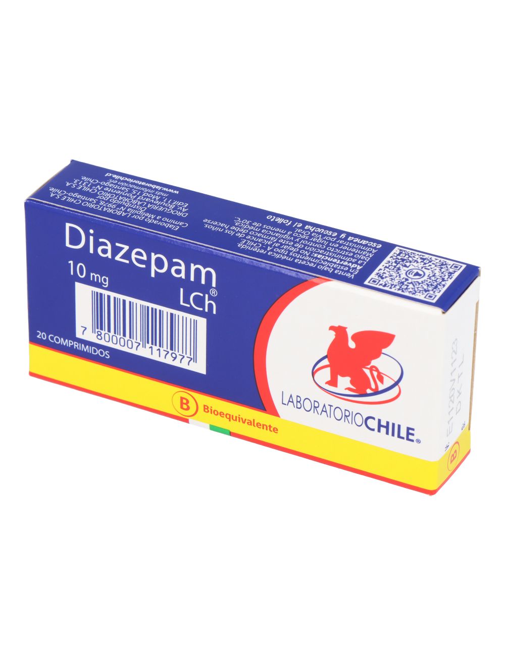 Diazepam 10 Mg 20 Comprimidos Bioequivalente Laboratorio Chile 5420