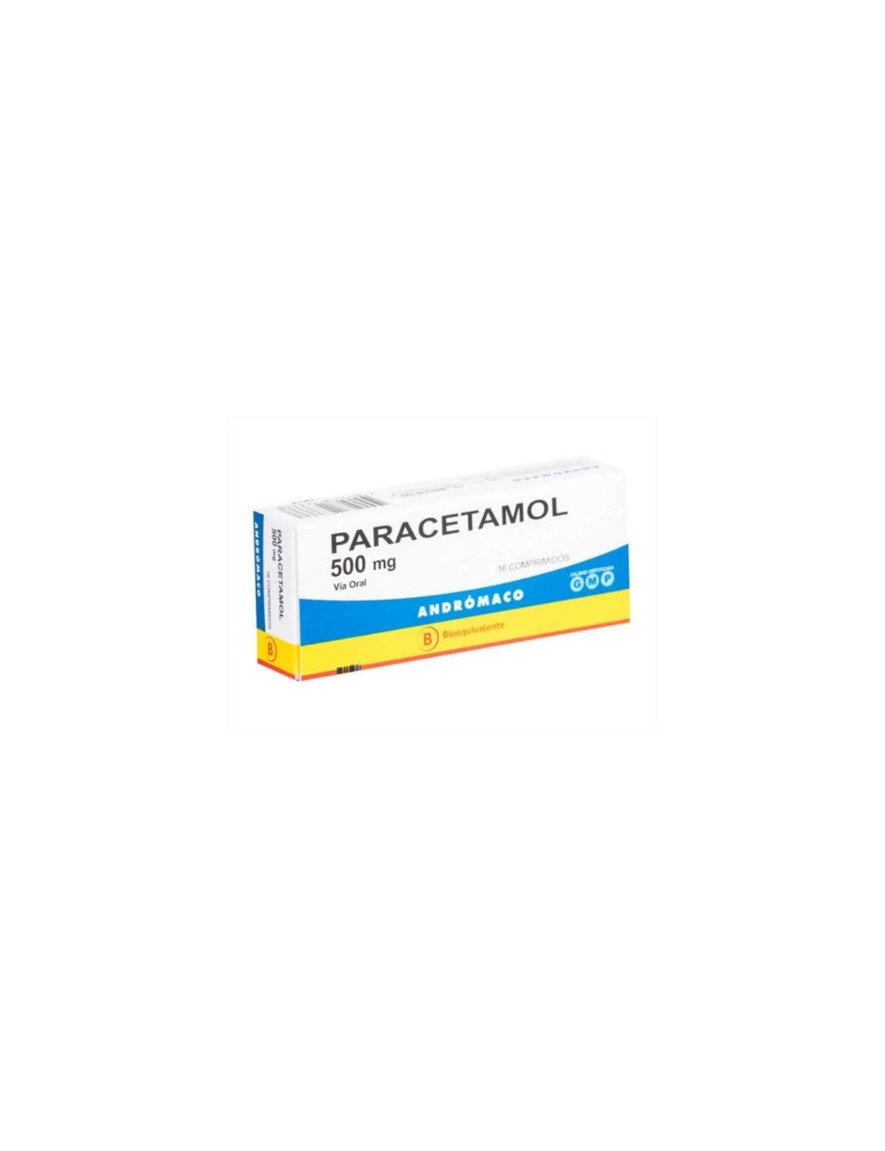 PARACETAMOL 500MG 16 COMPRIMIDOS BIOEQUIVALENTE ANDROMACO