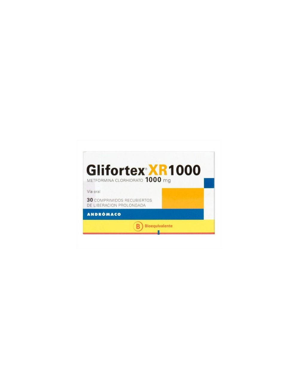 Metformina Clorhidatro Glifortex Xr 1000 Mg 30 Comprimidos Recubiertos De LiberaciÓn Prolongada 3710