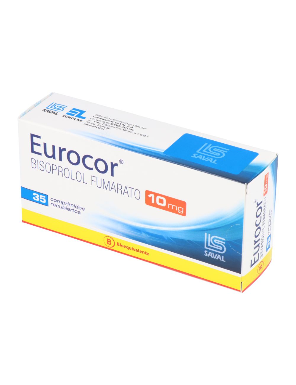 EUROCOR 10 MG BISOPROLOL FUMARATO 35 COMPRIMIDOS RECUBIERTOS BIOEQUIVALENTE  LAB.SAVAL CENABAST