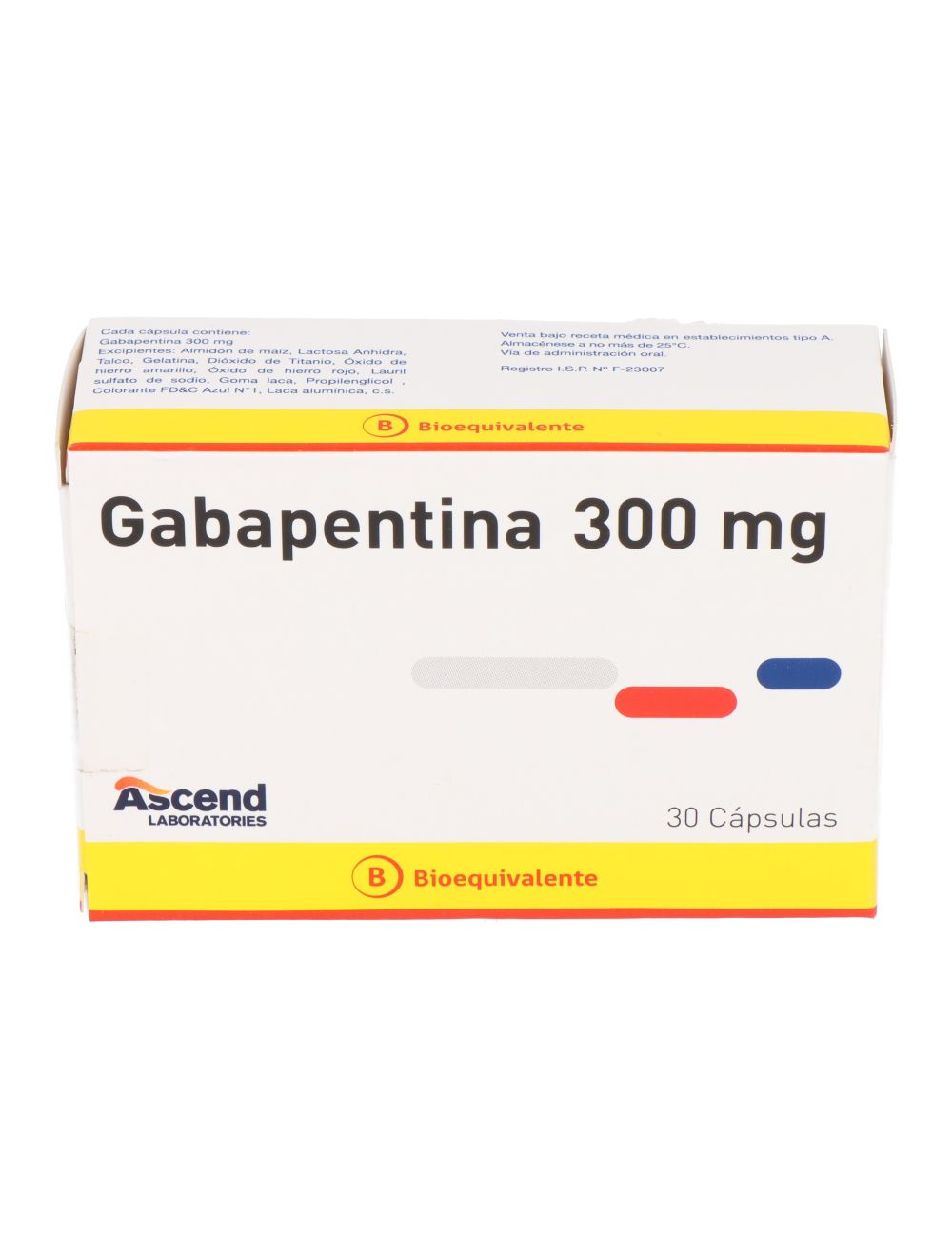 GABAPENTINA 300 MG 30 CAPSULAS BIOEQUIVALENTE ASCEND