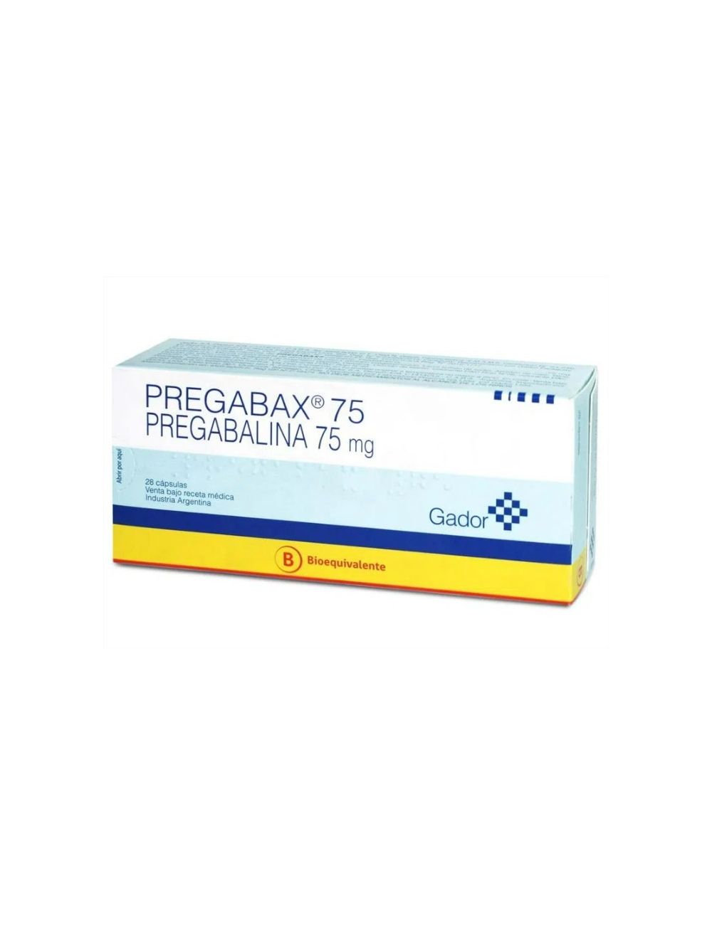 PREGABAX R PREGABALINA 75 MG 28 CAPSULAS BIOEQUIVALENTE LAB.GADOR