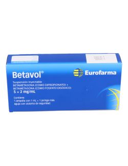 BETAVOL BETAMETASONA DIPROPIONATO 5 MG - FOSFATO 2 MG 1 ML CON AMPOLLA Y JERINGA  LAB.EUROFARMA