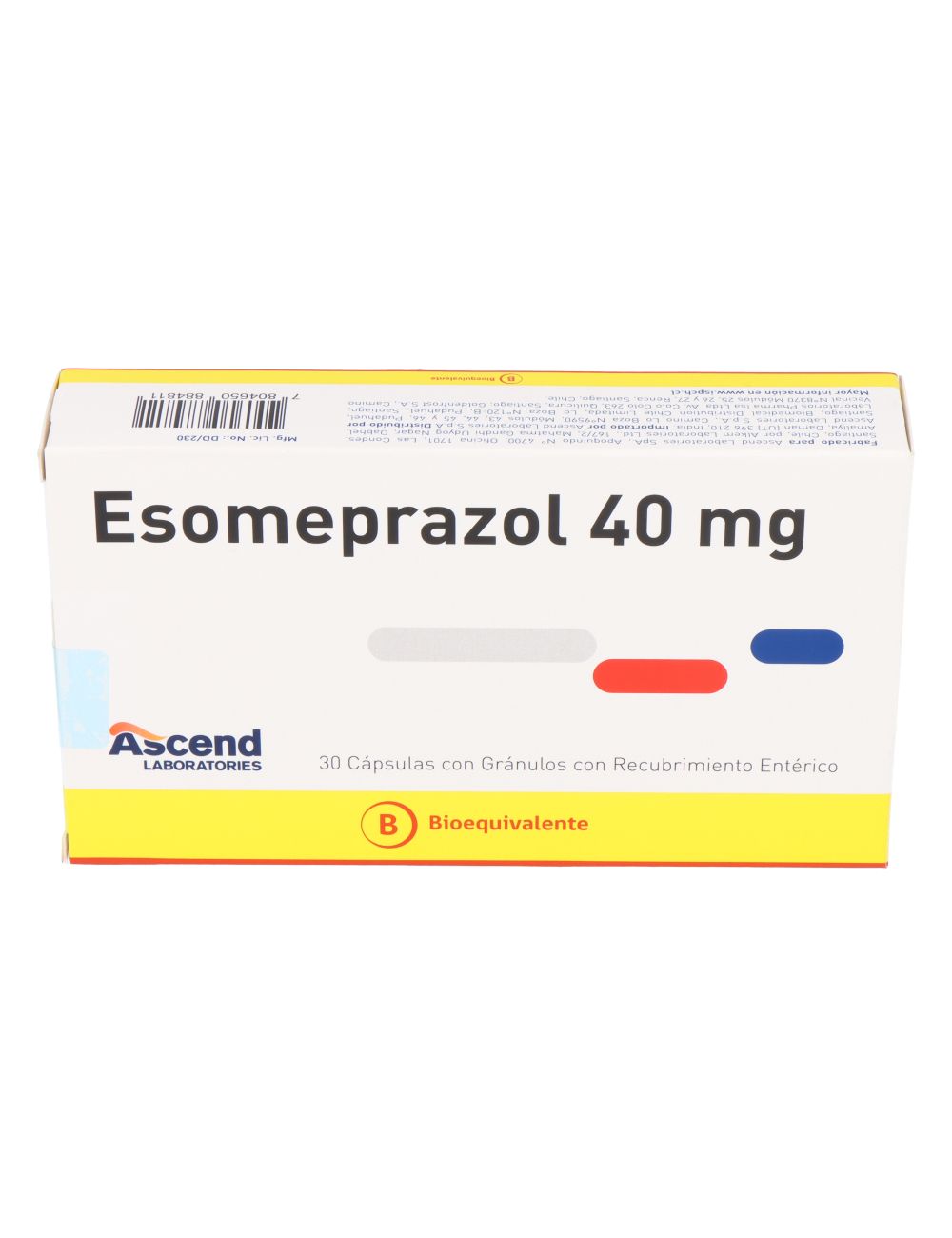 ESOMEPRAZOL 40MG 30 CAPSULAS BIOEQUIVALENTE ASCEND