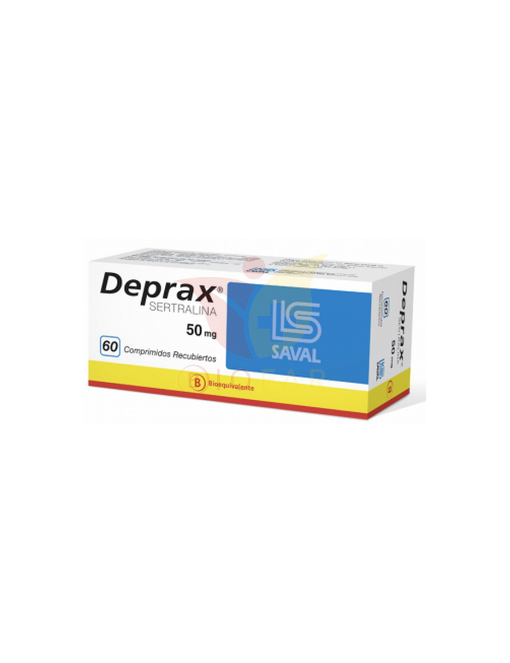 DEPRAX 50 MG SERTRALINA 60 COMPRIMIDOS RECUBIERTOS BIOEQUIVALENTE LAB. SAVAL