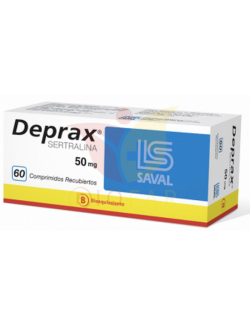 DEPRAX 50 MG SERTRALINA 60 COMPRIMIDOS RECUBIERTOS BIOEQUIVALENTE LAB. SAVAL