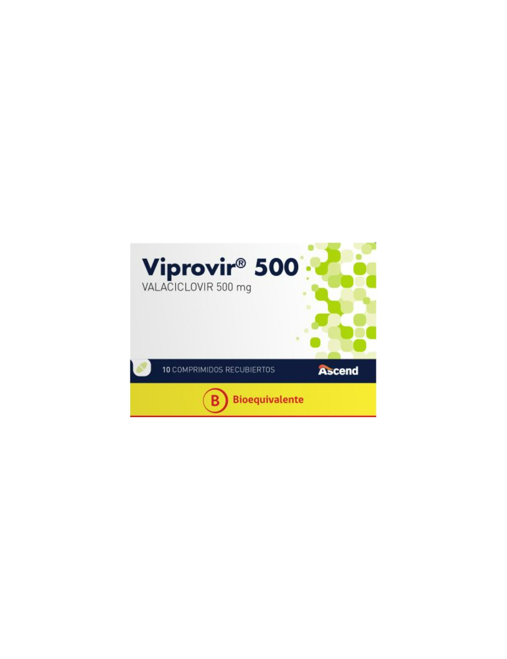 VIPROVIR VALACICLOVIR 500MG 10 COMPRIMIDOS BIOEQUIVALENTE ASCEND