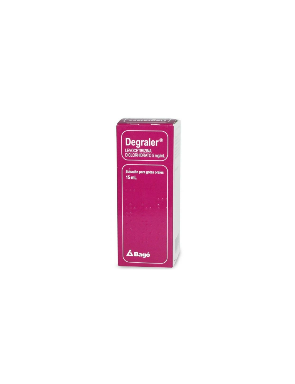 DEGRALER LEVOCETIRIZINA 5 MG / ML 15 ML SOLUCION ORAL GOTAS LAB. BAGO