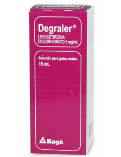 DEGRALER LEVOCETIRIZINA 5 MG / ML 15 ML SOLUCION ORAL GOTAS LAB. BAGO