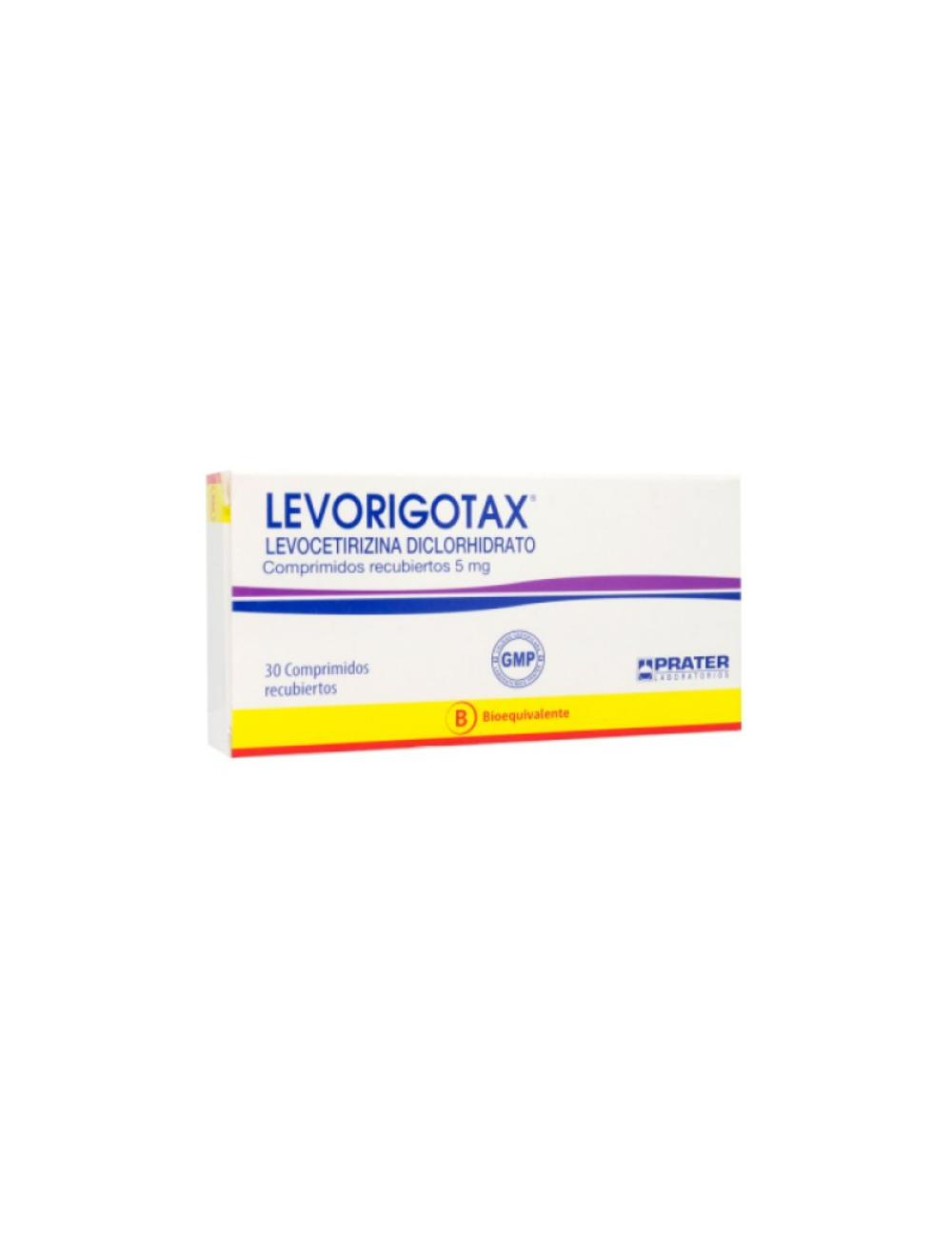 LEVORIGOTAX LEVOCETIRIZINA 5 MG 30 COMPRIMIDOS BIOEQUIVALENTE  LAB.PRATER