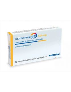 GLAFORNIL XR 500 MG METFORMINA 30 COMPRIMIDOS DE LIBERACION PROLONGADA LAB. MERCK