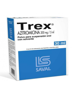 TREX AZITROMICINA 200MG.5ML/30ML LAB. SAVAL