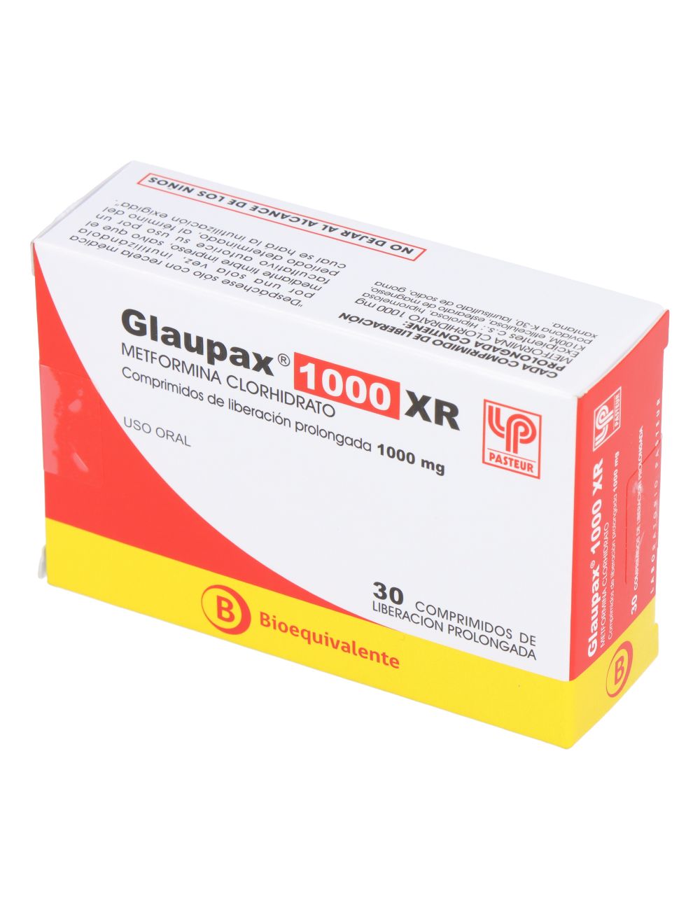 Metformina Glaupax 1000 Xr 30 Comprimidos Liberacion Prolongada Bioequivalente Labpasteur 6237