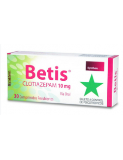 CLOTIAZEPAM 10MG BETIS  X 30 CM LAB. SYNTHON