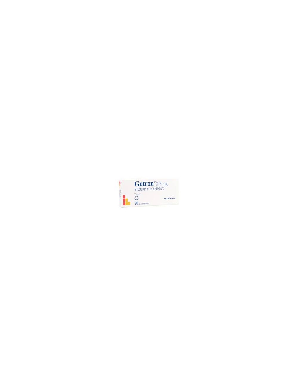 GUTRON MIDODRINA 2.5MG. 20 COMPRIMIDOS LAB. ANDROMACO